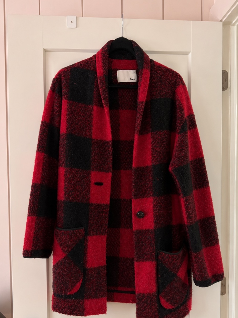Wilfred Red and Black Plaid Jacket